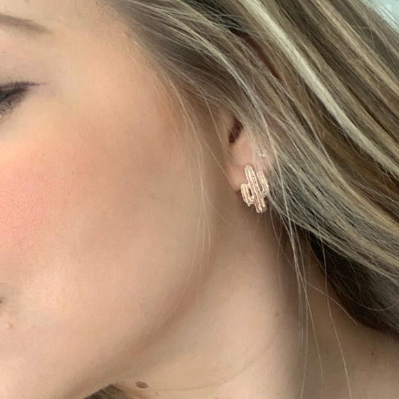 🌟HP! 🆕 Rose Gold Cactus Earrings 🌵 - Picture 4 of 4